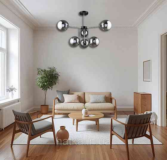 Люстра K2307/6 Чорний + Хром Київ