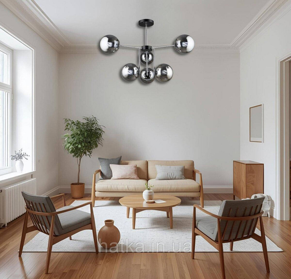 Люстра K2307/6 Черный + Хром Киев - изображение 5