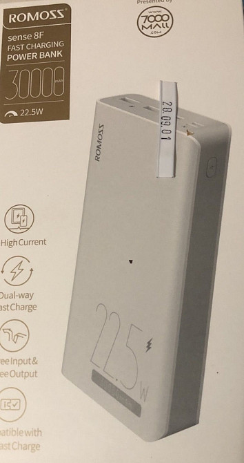 Павербанк Romoss sense 8f ,30000 22.5W. Киев - изображение 2