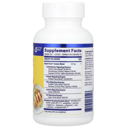 Ферменти і пробіотики, Digest Basic + Probiotics, Enzymedica, 90 капсул Bio Київ