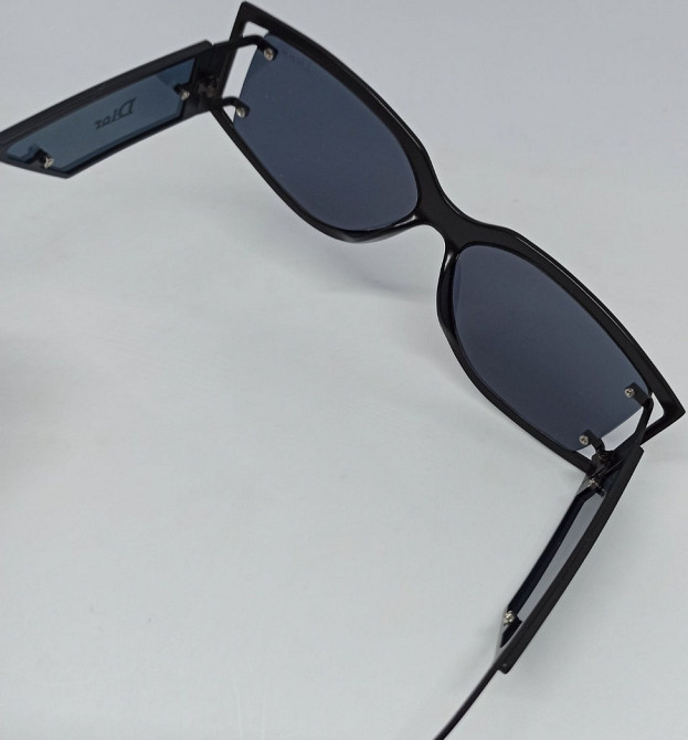 Женские брендовые очень стильные очки черные однотонные в черном метал. Киев - изображение 5