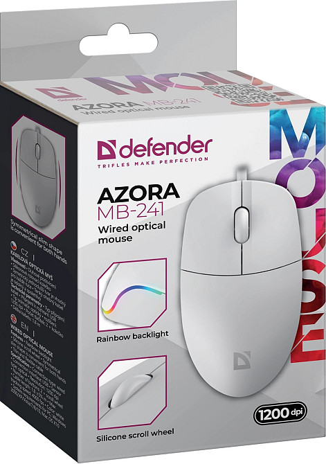 Миша Defender Azora MB-241 White (52242) (7125992) Київ - фото 3