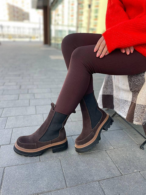Molly Черевики жіночі MOLLY коричневі замша натуральна высота 17 см размер 37-40 (5718) Коломыя - изображение 4