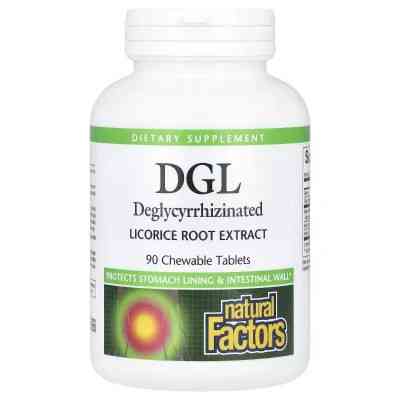 Трави Natural Factors Екстракт кореня солодки дегліцирризінований, DGL, Deglyc (NFS-04508) Вінниця