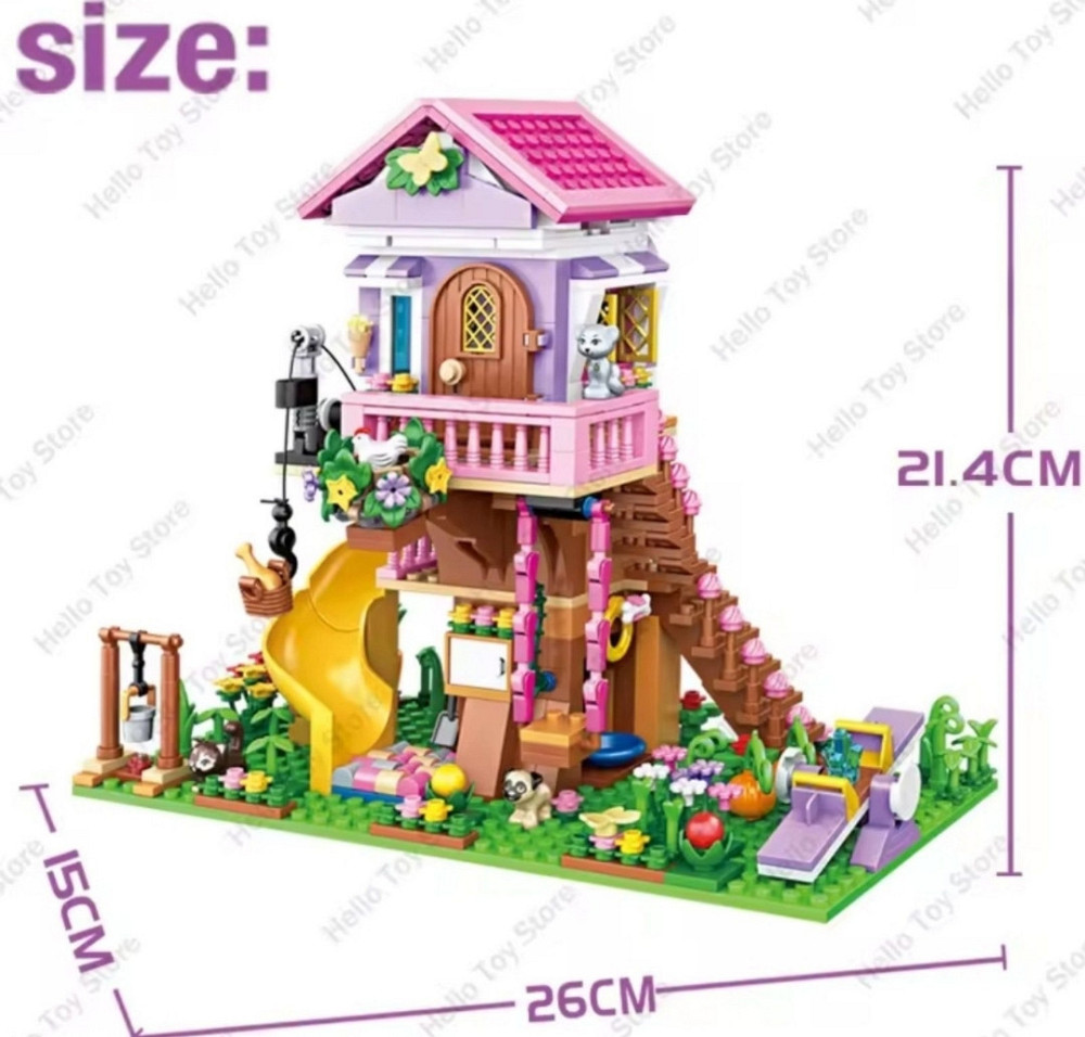 Конструктор для дівчаток Рожевий Дім 685 деталей Lego + 2 Мініфігурки. Харків - фото 2