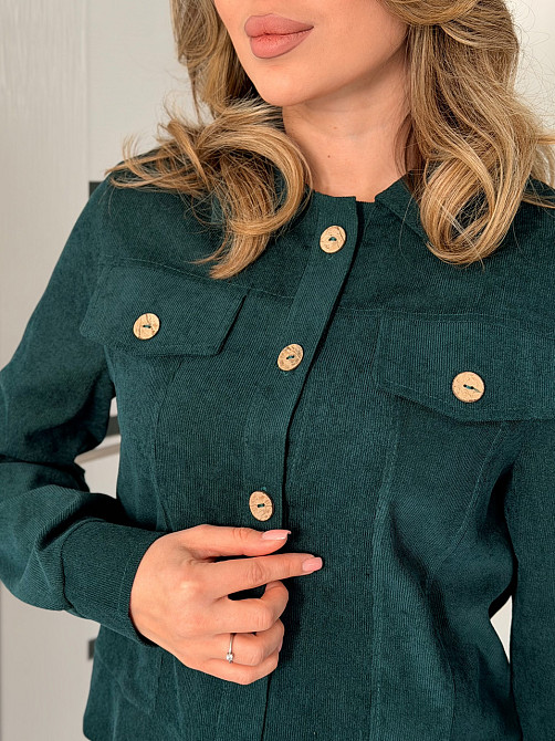 Жіночий костюм з мікровельвету Favorit 54-56, Темно-зелений Київ - фото 9