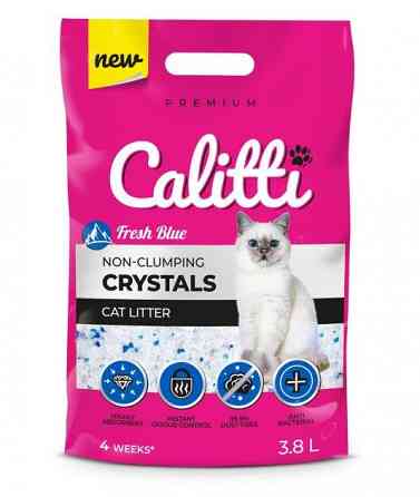 Силікагелевий наповнювач для котячого туалету Calitti Crystals 3.8 л Fresh blue Вінниця