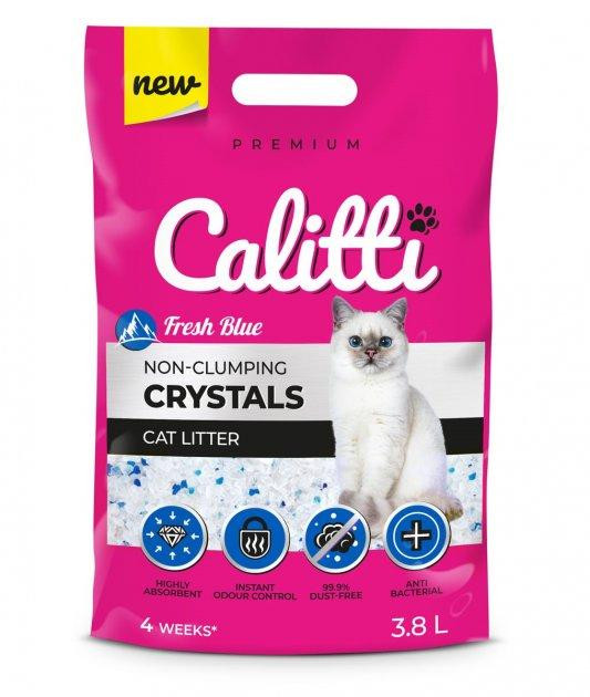 Силикагелевый наполнитель для кошачьего туалета Calitti Crystals 3.8 л Fresh blue Винница - изображение 1