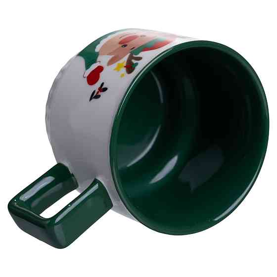 Yiwu Новорічна порцелянова Новорічний олень 400 (мл) Біла з зеленим Yiwu FM-CS-50O Коломия