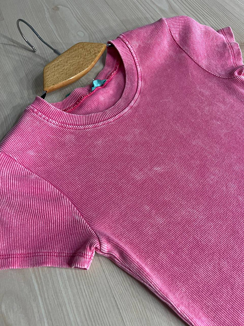 Платье женское MMC 240032 средней длины футболкой вареное тай-дай в рубчик, розовый, one size Киев - изображение 10