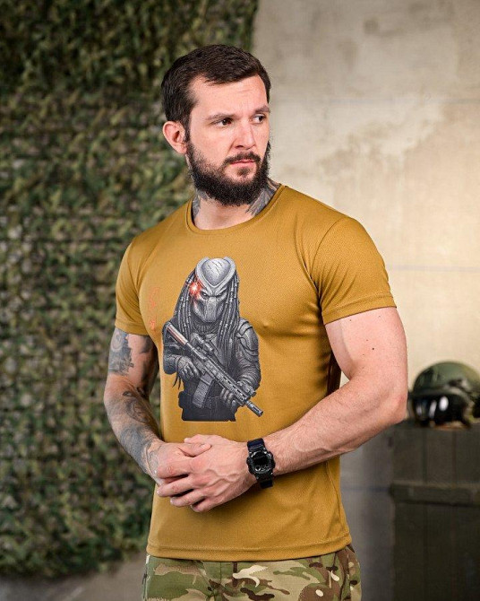 Тактическая потоотводящая футболка predator coyot ПП4652 Одесса - изображение 2