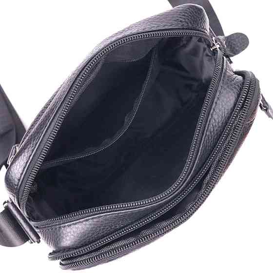 Практичная мужская сумка из натуральной кожи 21291 Vintage Черная Киев
