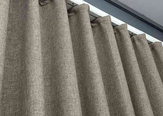 Шторна тканина льон фактурний легкий, колекція “ALORA-TON” колір сіро-коричневий 1877ш Київ