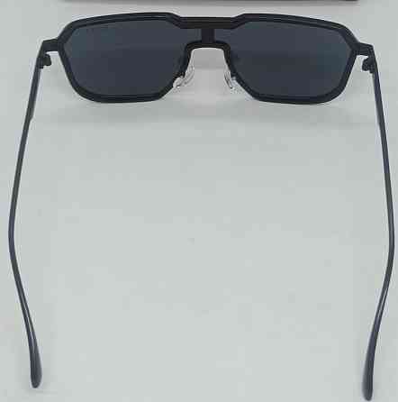 Брендові стильні чоловічі окуляри чорні в чорній метал оправі. Київ