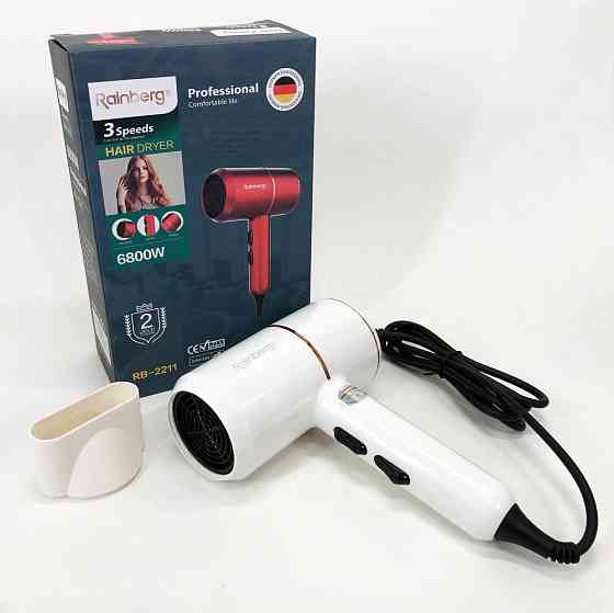 Електричний фен для волосся з дифузором Rainberg RB-2211, Потужний фен для швидкого укладання волосся PR-10 Івано-Франківськ