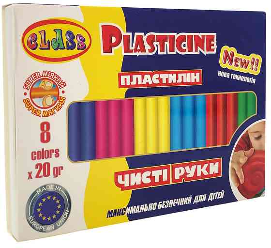 Пластилін "Class" "Чисті руки MAXI" 8кол.*20гр, ECO, 7644С, шт Київ