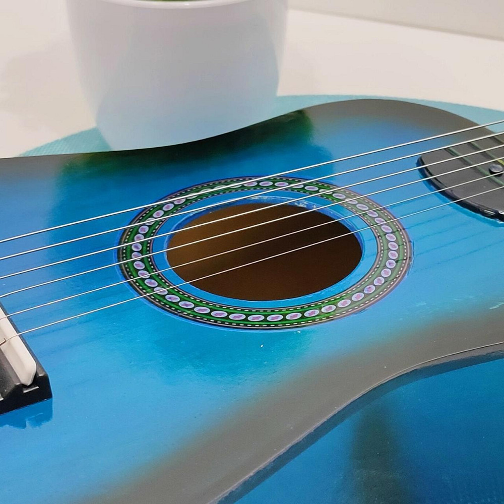 Гітара дерев'яна дитяча 6 струн 52см Синя (M 1370) Чернигов - изображение 6