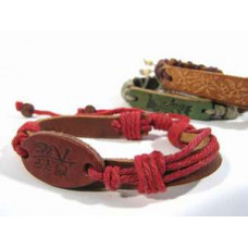 Красный кожаный браслет на руку Киев - изображение 1