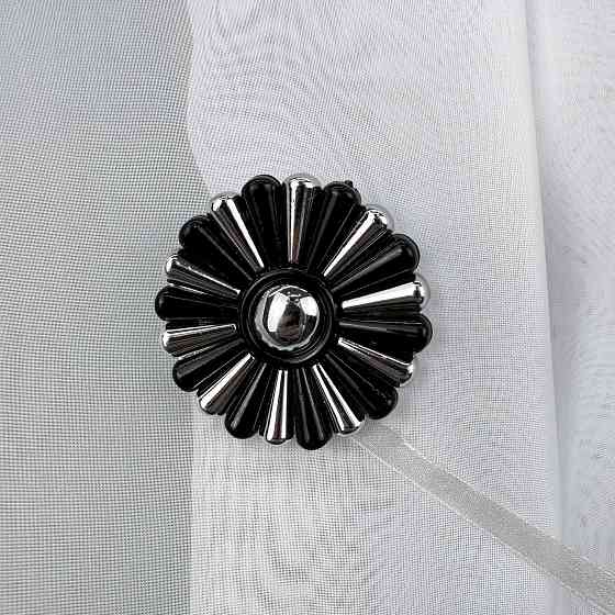 Магніти для штор і гардин Хризантема набір 2 шт Чорний з сріблястим (81-304) Київ