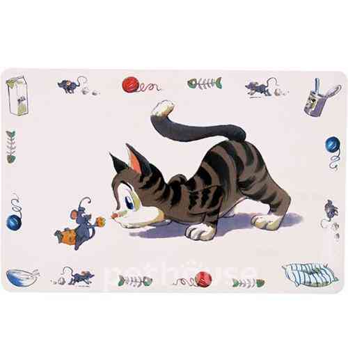 Килимок під миски для собак і котів Trixie Comic Cat 44 x 28 см Київ