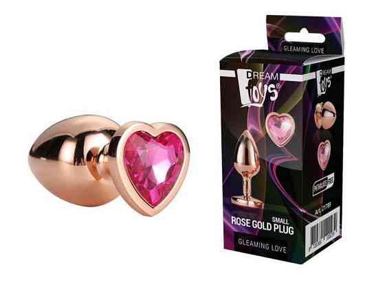 Анальная пробка с сердцем GLEAMING LOVE ROSE GOLD PLUG SMALL Sex Aura Киев