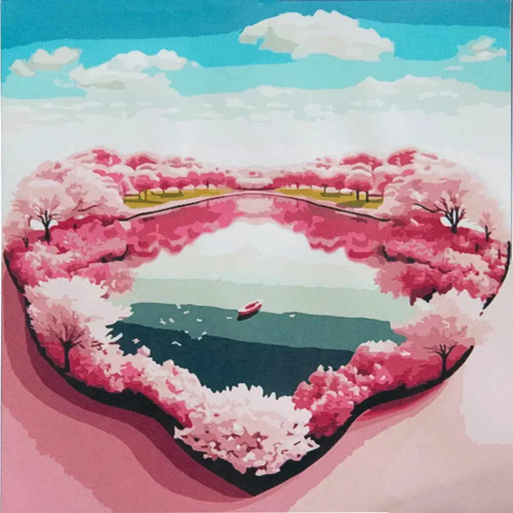 Набір для розпису по номерах Озеро кохання Strateg розміром 50х50 см (АА017), шт Київ - фото 1