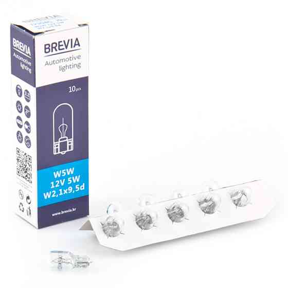 Лампа розжарювання Brevia W5W 12V 5W W2.1x9.5d CP, 10шт Київ