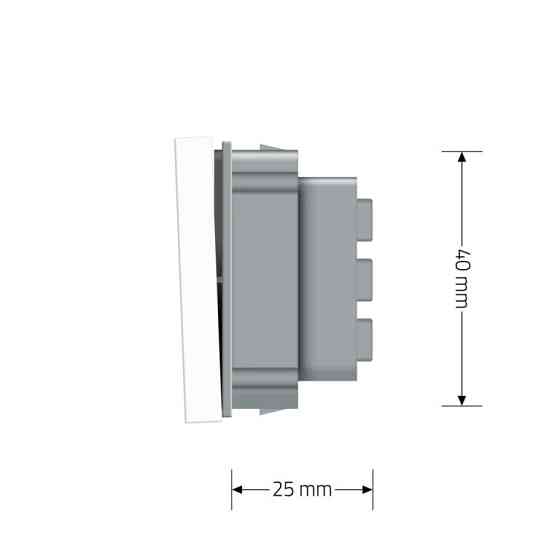LIVOLO Перехресний (хрестовий) вимикач LIVOLO, 2-клавішний, білий, модуль без рамки (VL-FCMM10A Коломия