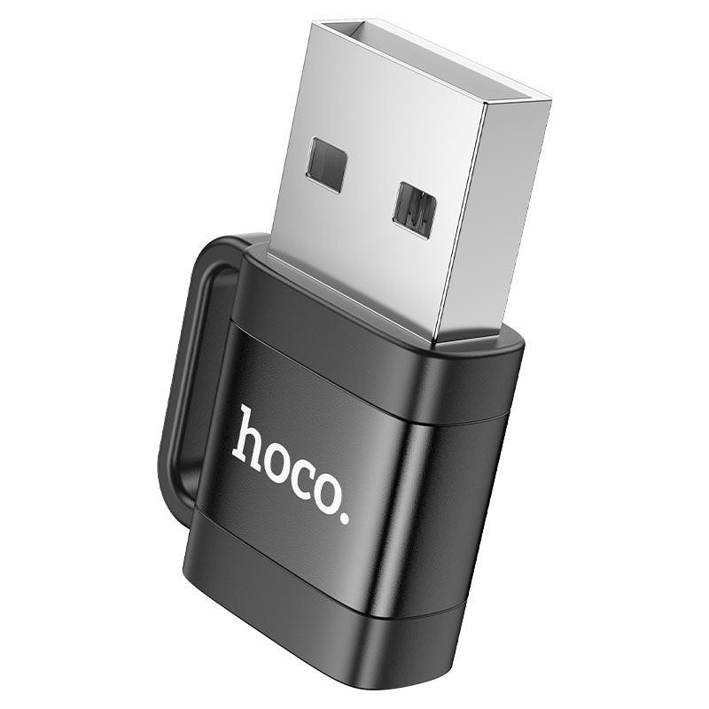 Адаптер HOCO UA31D USB male to Type-C female USB2.0 adapter Black Київ - фото 4