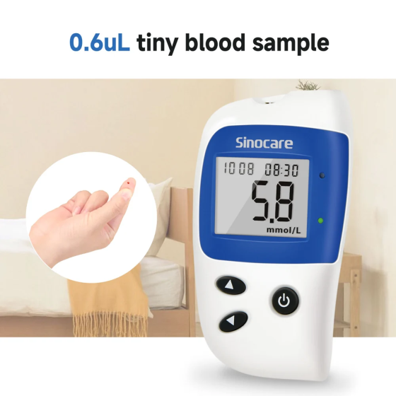 Глюкометр Sinocare Safe Accu 2 з пам’яттю на 200 вимірювань, 50 тест-смужок та 50 ланцетів Київ
