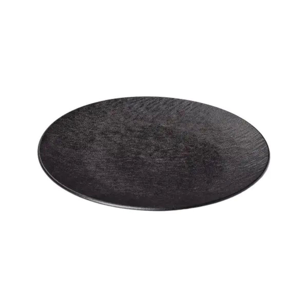 Черная фарфоровая сервировочная тарелка 25 см Киев - изображение 2