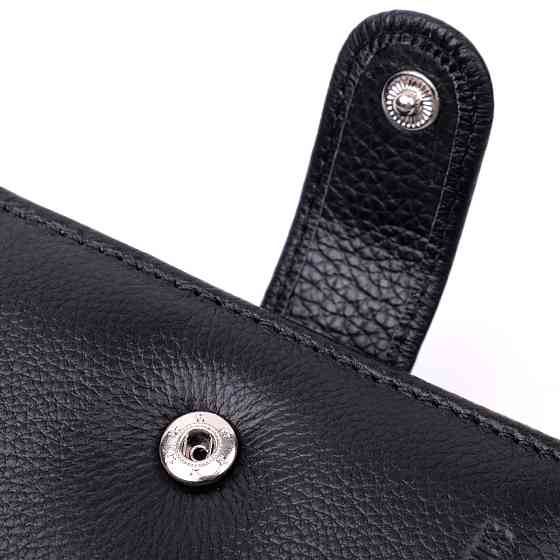 Мужской бумажник среднего размера из натуральной кожи ST Leather 22444 Черный Киев