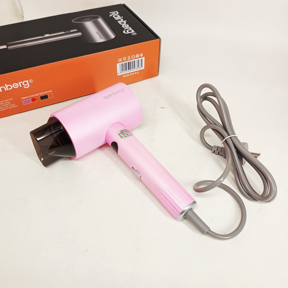 Фен з іонізацією і регулюванням температури Rainberg, Фен для дому та подорожей, Електрофен з насадками GV-37 Львів - фото 6