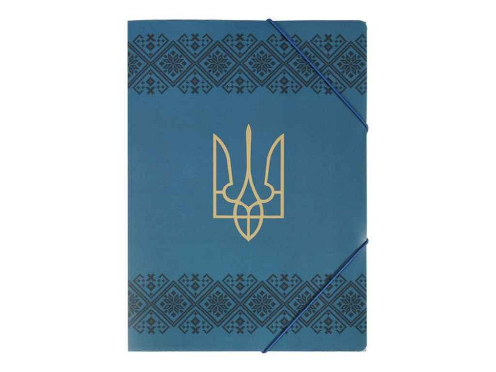 Папка на гумці А4 UKRAINE DECOR, вишиванка синій BM.3972-68 ТМ BUROMAX Київ - фото 1