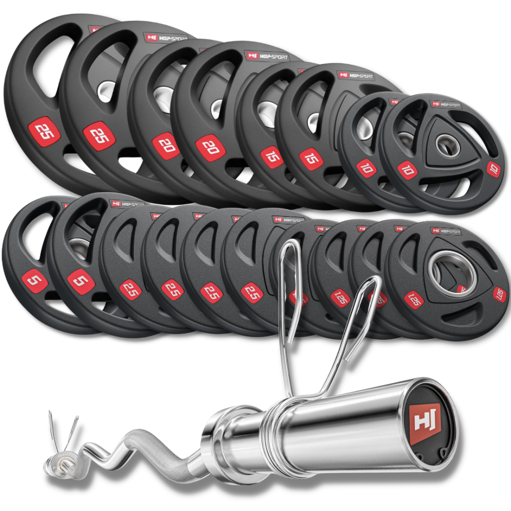 Набір олімпійський Hop-Sport PRO 175кг з W-подібним грифом Київ - фото 1