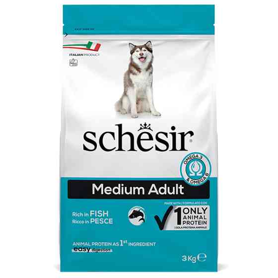 Schesir Dog Medium Adult Fish ШЕЗІР ДОРОСЛИЙ СЕРЕДНІХ РИБА сухий монопротеїновий корм для собак середніх порід Київ