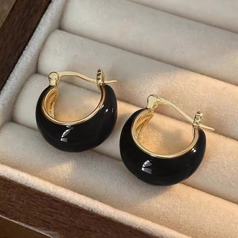 Серьги набор 5 пар в различных дизайнах с эмалью золотистые,женская бижутерия серьги комплект из цинкового сплава Каменец-Подольский - изображение 7