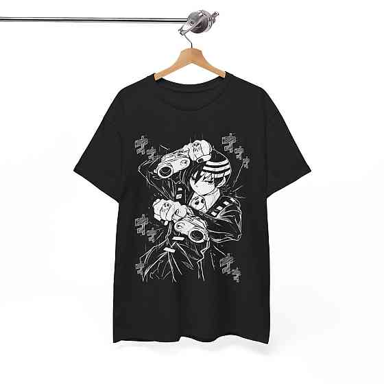 Футболка для хлопчика з аніме принтом Деатх Кід Соул Еатер оверсайз (зріст від 165 до 180) Чорний AnimeJ0205m Дніпро