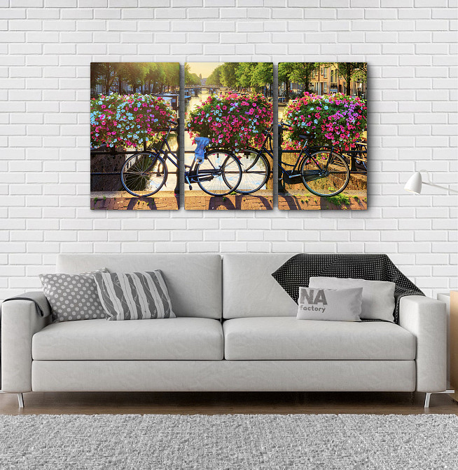 Модульна картина Велосипед Квіти Аrt-179_3А Київ - фото 2