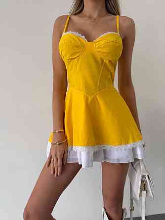 Жіноча стильна чарівність мініплаття бенгалін Жовтий, 46/48 Одеса