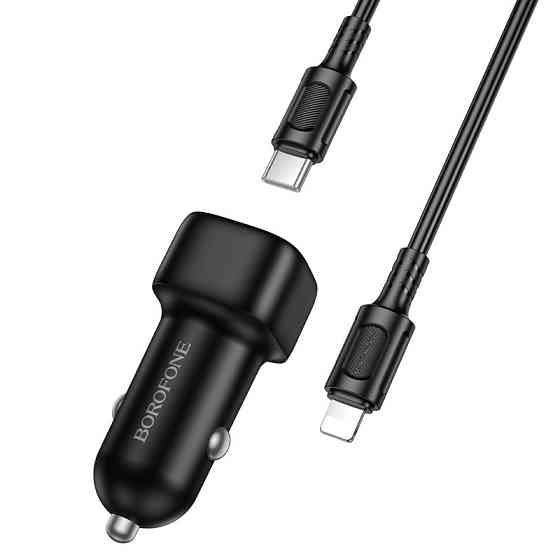 Автомобільний зарядний пристрій BOROFONE BZ34B Cloud PD38W(1C1A) car charger set(C to iP) Black Одеса