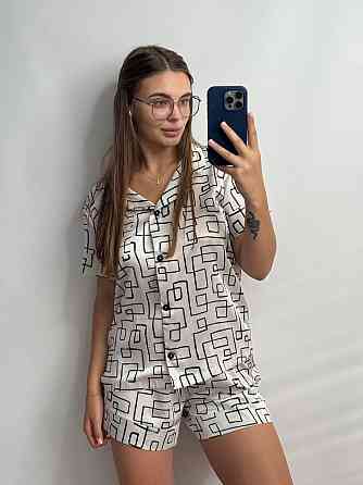 Женская пижама сатиновая Лабиринт M-L Харьков