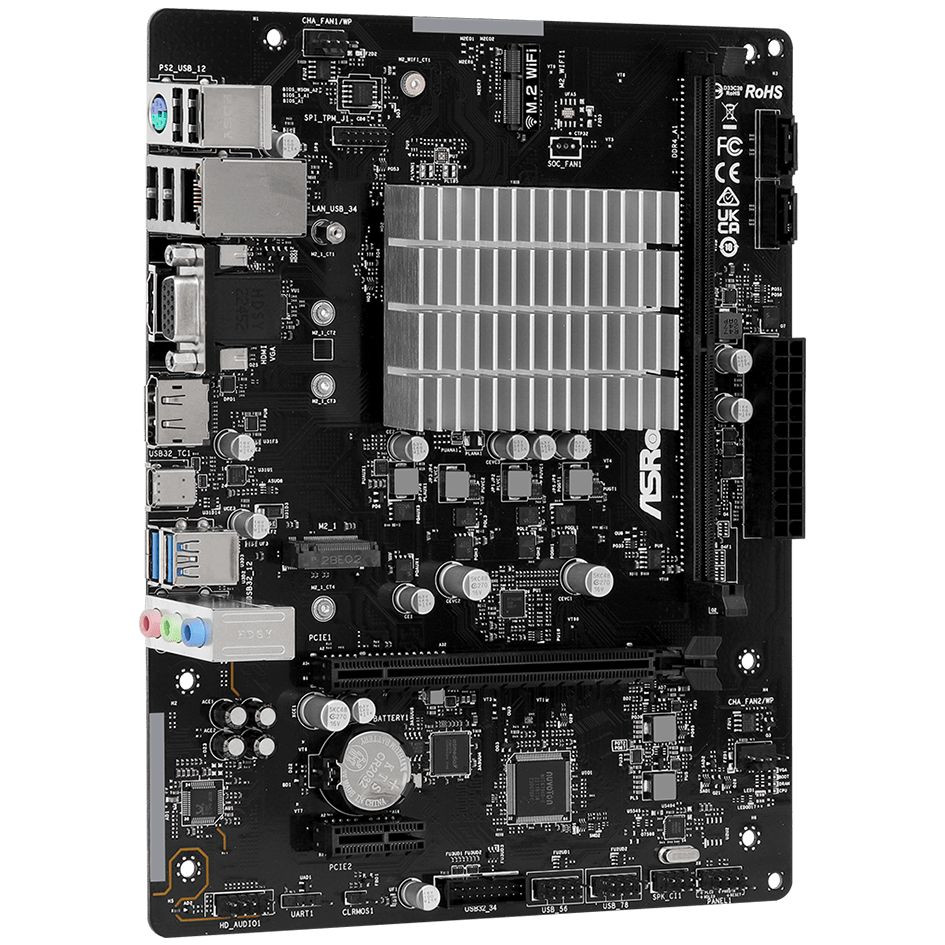 ASRock N100M (Quad-Core N100 3.4GHz, 1xDDR4 DIMM, VGA/HDMI/DP, 1*PCIe, 2xSATA, M.2, GLan, mATX) Винница - изображение 2