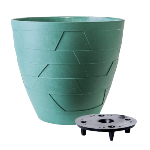 Вазон Керамо зі вставкою 14,5*13см зелений бетон Алеана Житомир - фото 2