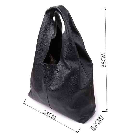 Жіночий шоппер 2 в 1 із натуральної шкіри GRANDE PELLE 22881 Чорний Київ