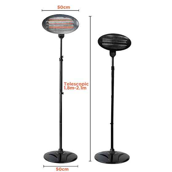 Електричний інфрачервоний обігрівач GRILLI 2000w, чорний Код: 009539 Рівне