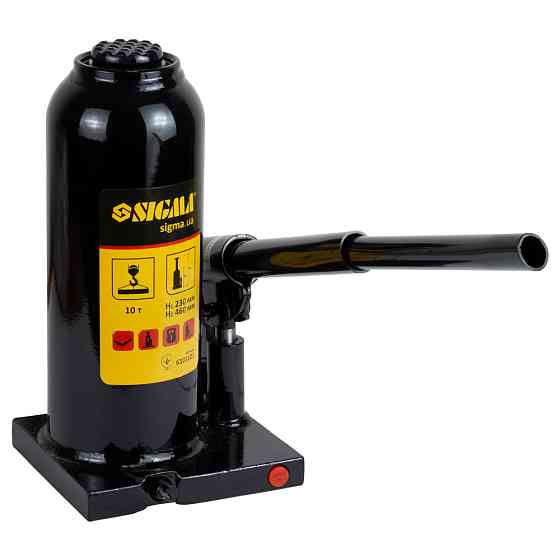 Домкрат гидравлический бутылочный 10т H 230-460мм SIGMA (6101101) Ровно