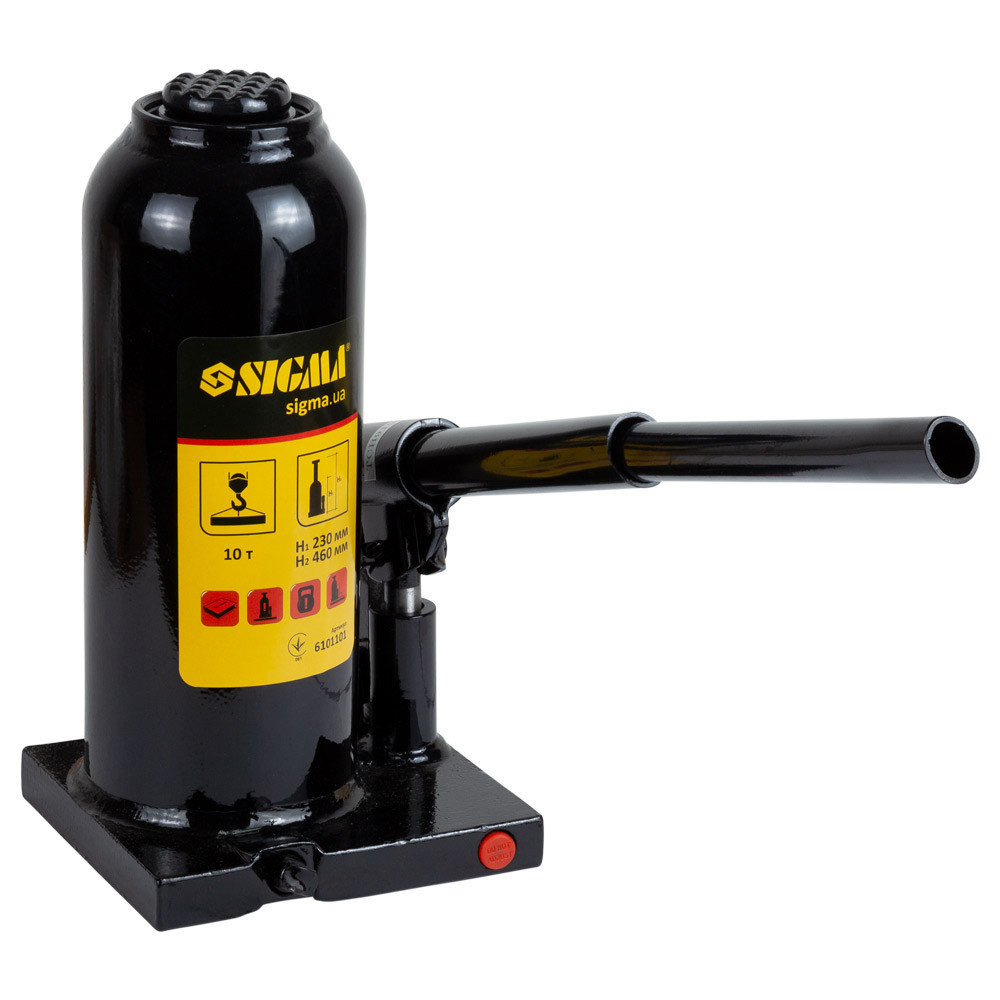 Домкрат гидравлический бутылочный 10т H 230-460мм SIGMA (6101101) Ровно - изображение 3
