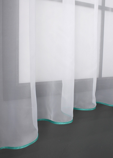 Кухонная тюль арка с ламбрекеном VR-Textil № 025к белый с лазурным 280х170 см (52-0864) Киев - изображение 5