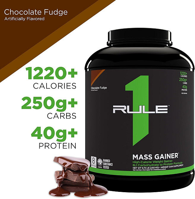 Гейнер Rule One Mass Gainer 2.6 kg (Chocolate Fudge) Луцьк - фото 3